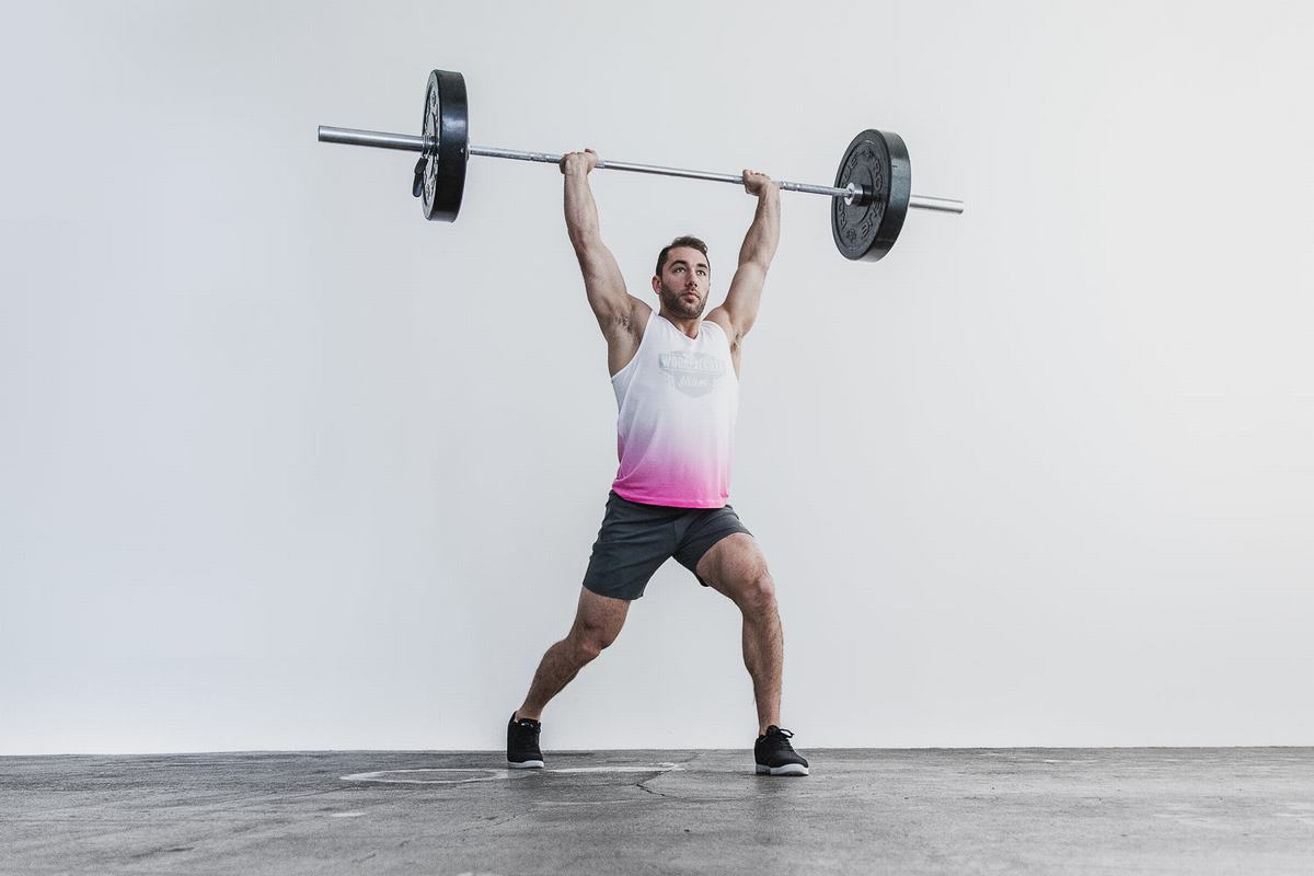 Nobull Wodapalooza Dip-Dye Men's Tank Tops Pink | Australia (XM1062)